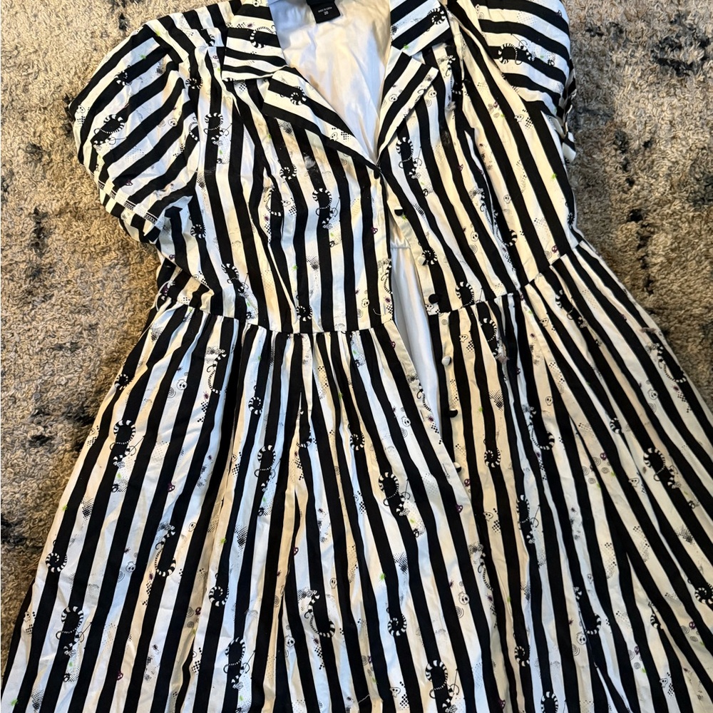 Beetlejuice dress Stylish Black and White Striped Dress